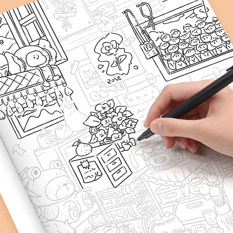 Stress-Relief Doodles Coloring - Adult Coloring Book Stress Relief 评论和价格