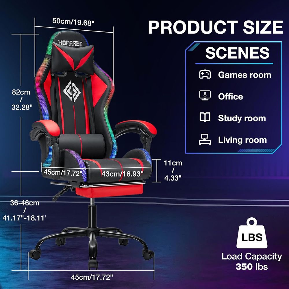 RGB Gaming Chair with Bluetoot - Music 评论和价格