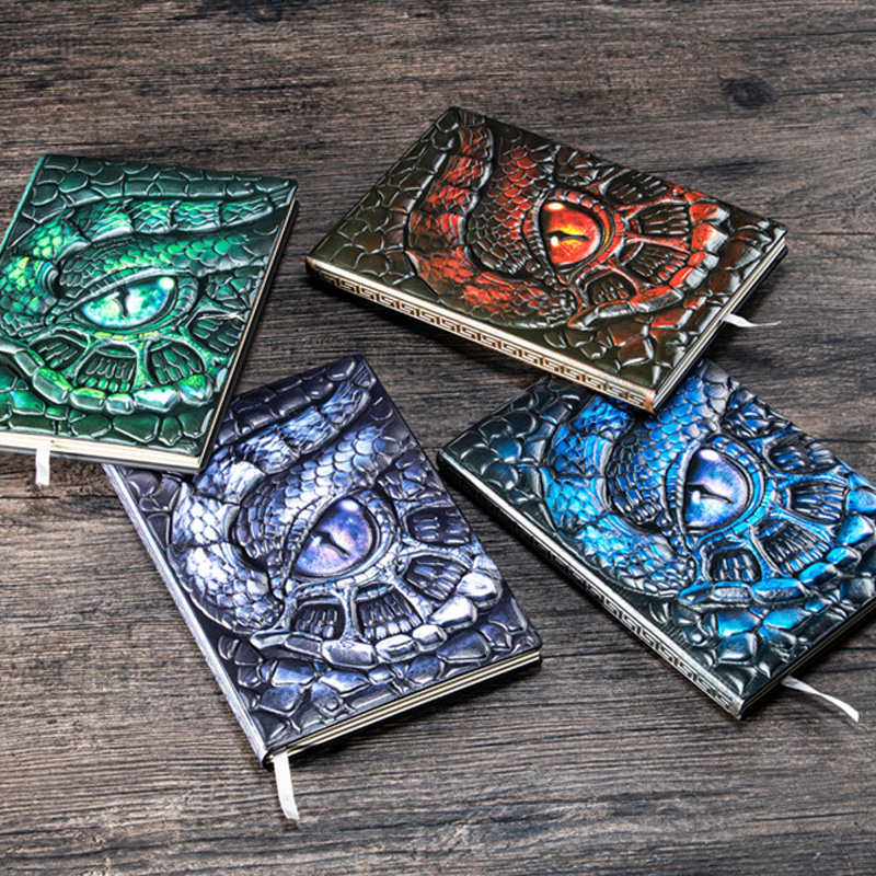 A5 3D Embossed Dragon Eye Note - Vintage Leather Journal Notebook 评论和价格