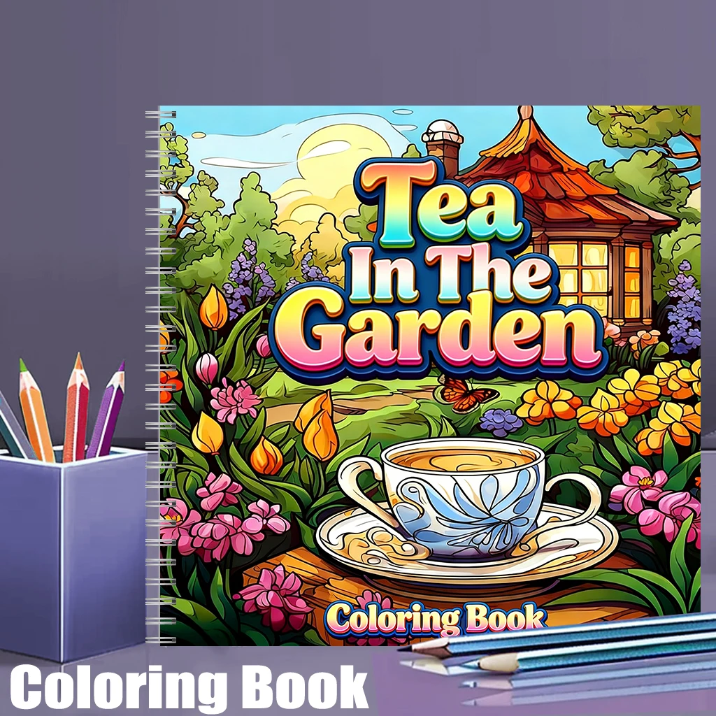 Tea In The Gardens Coloring Bo - Adult Coloring Book Stress Relief 评论和价格
